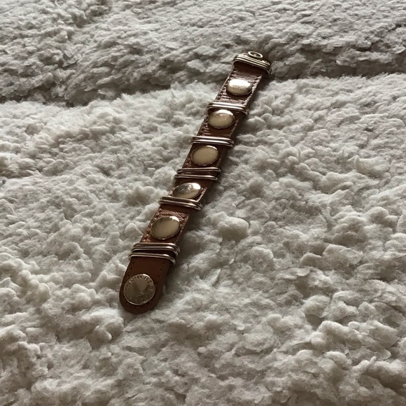 Rebecca Minkoff Leather Stud and Loop Wristband with Snap Closure - Picture 2 of 6